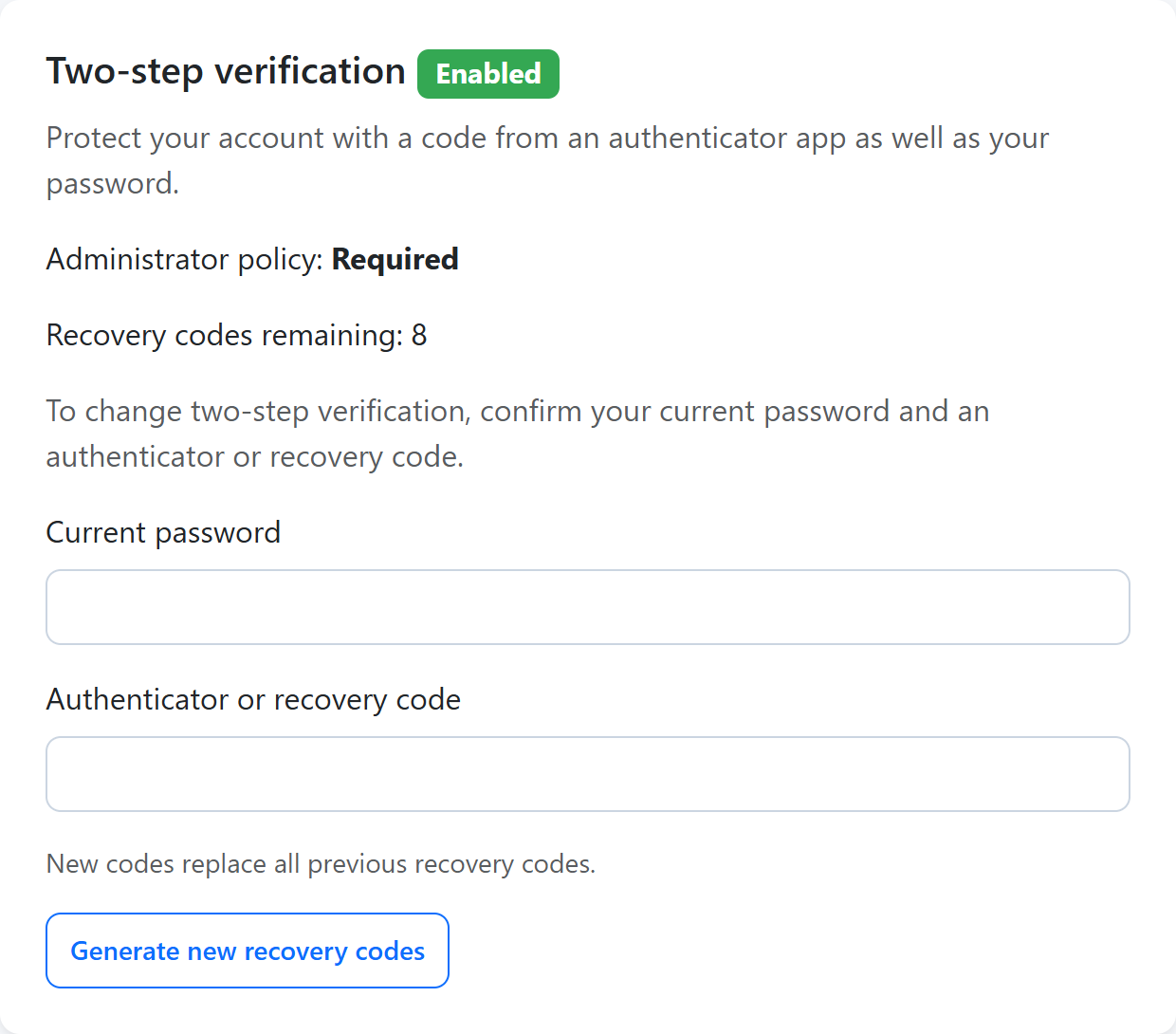 Profile — Two-step verification
