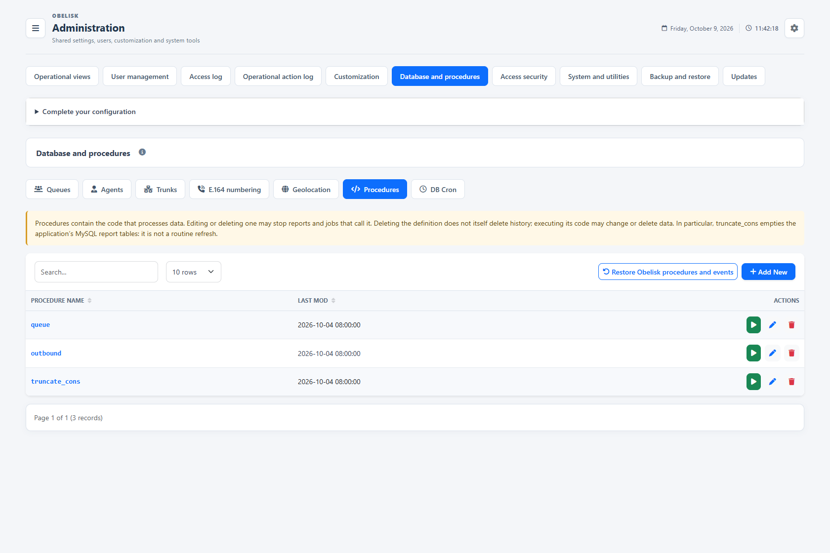 Database & catalogues — Report procedures — Light theme