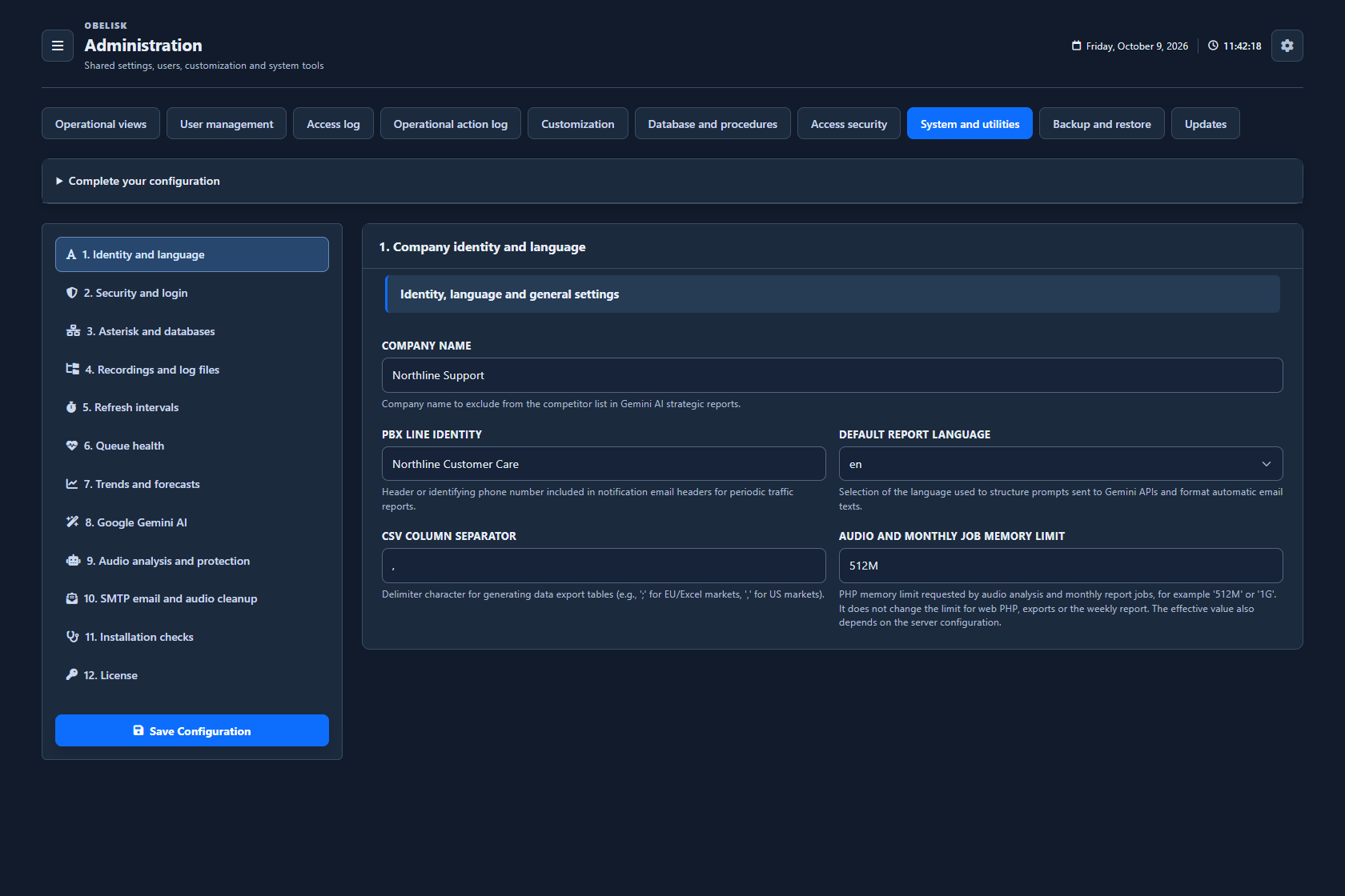 System & utilities — Identity and language — Dark theme