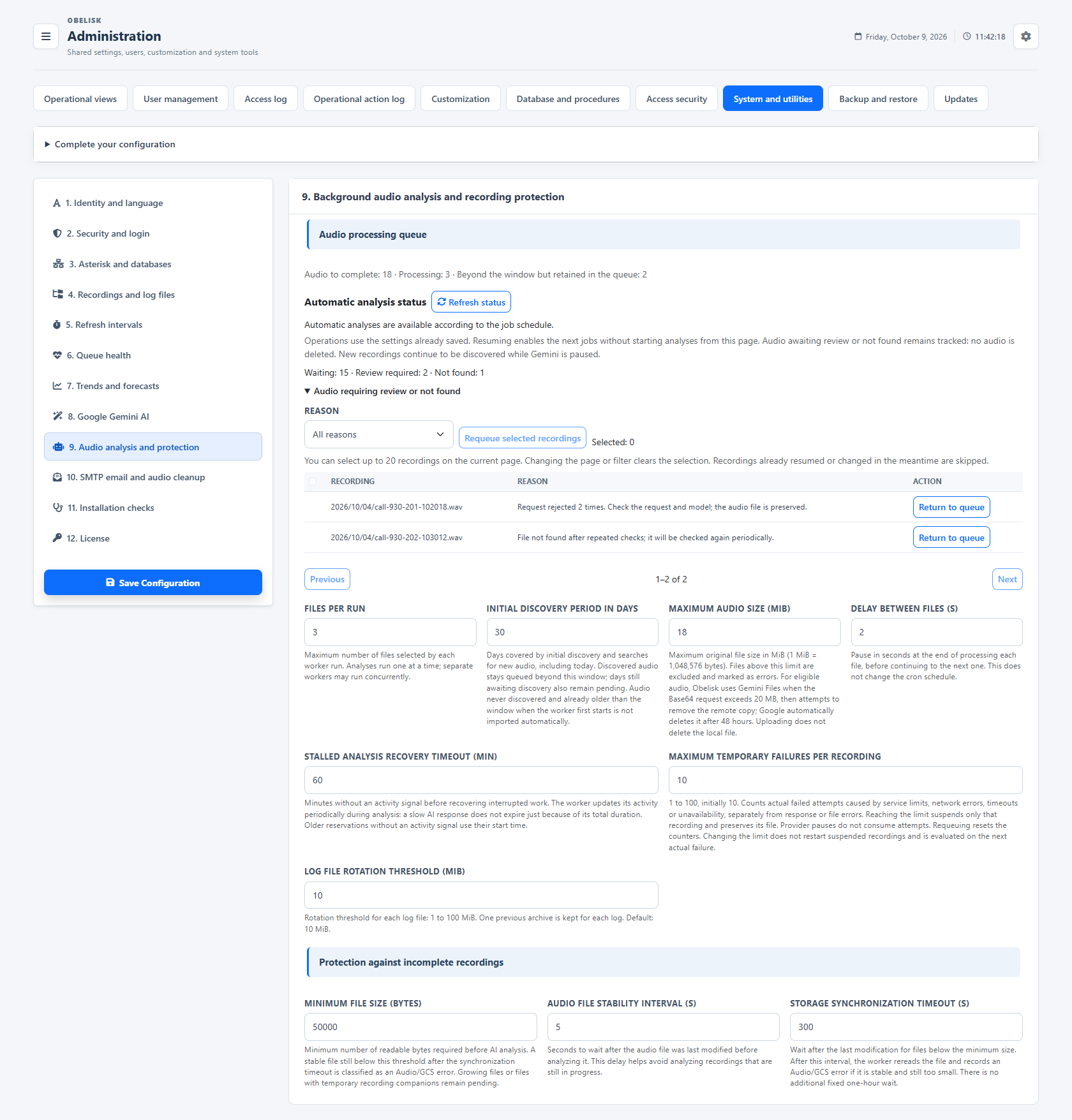 System & utilities — Background processing — Light theme