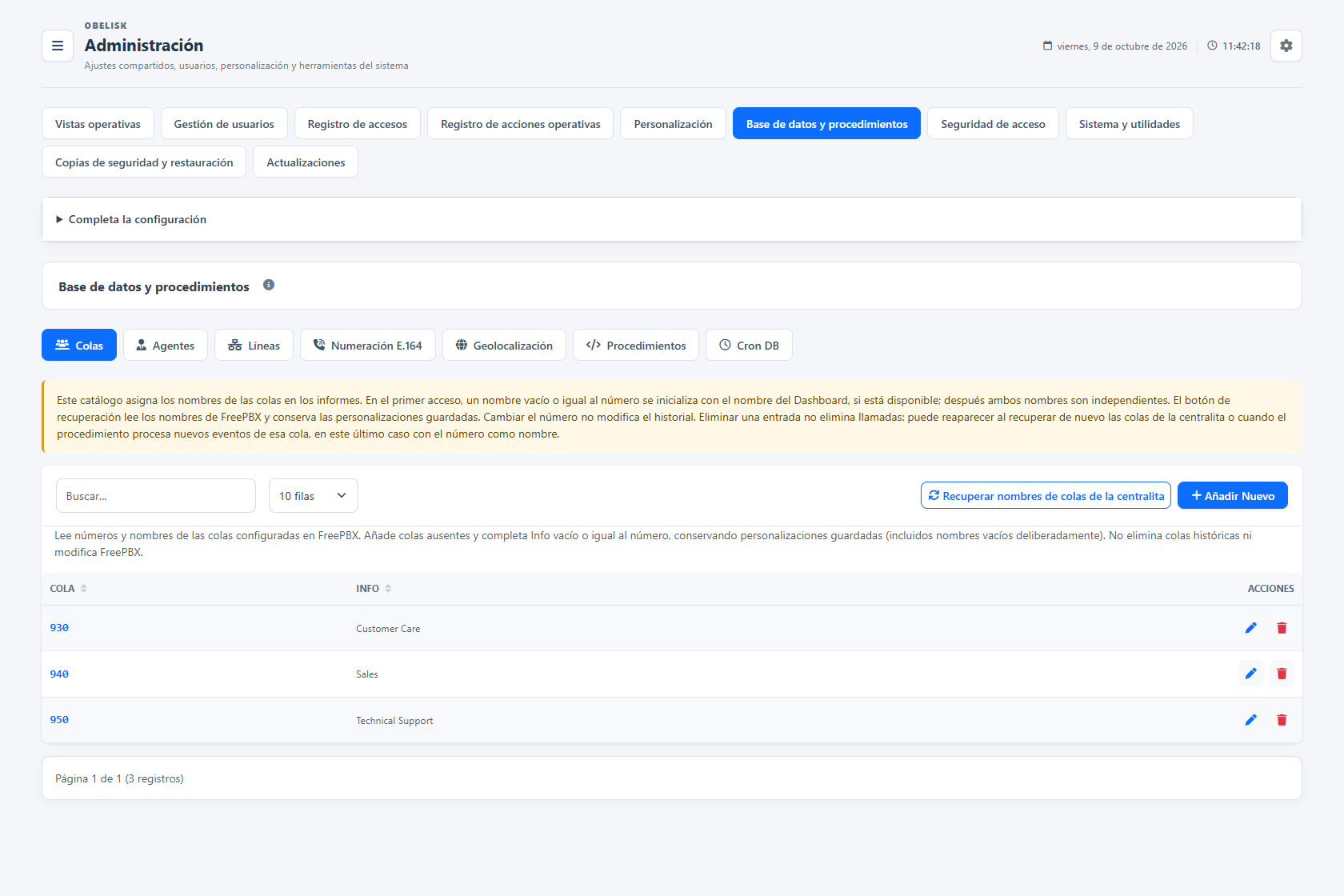 Base de datos y catálogos — Colas — Tema claro