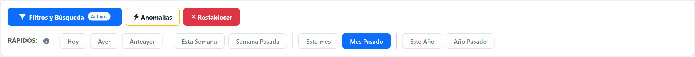 Filtros rápidos