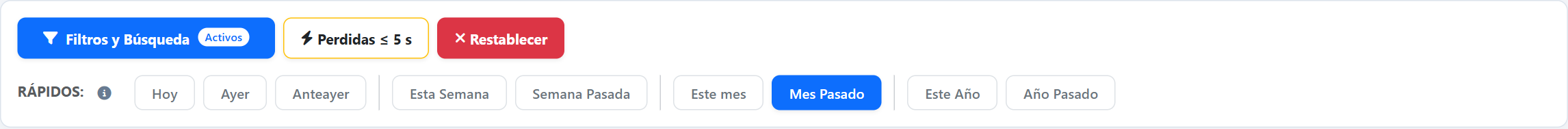 Filtros rápidos