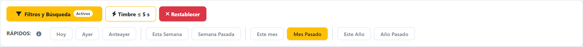 Filtros rápidos