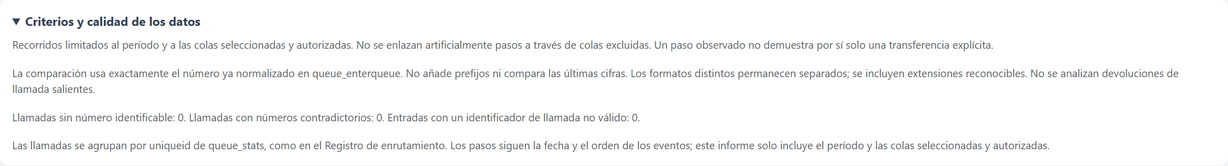 Contactos y recorridos — Comprende el alcance y la calidad de los datos