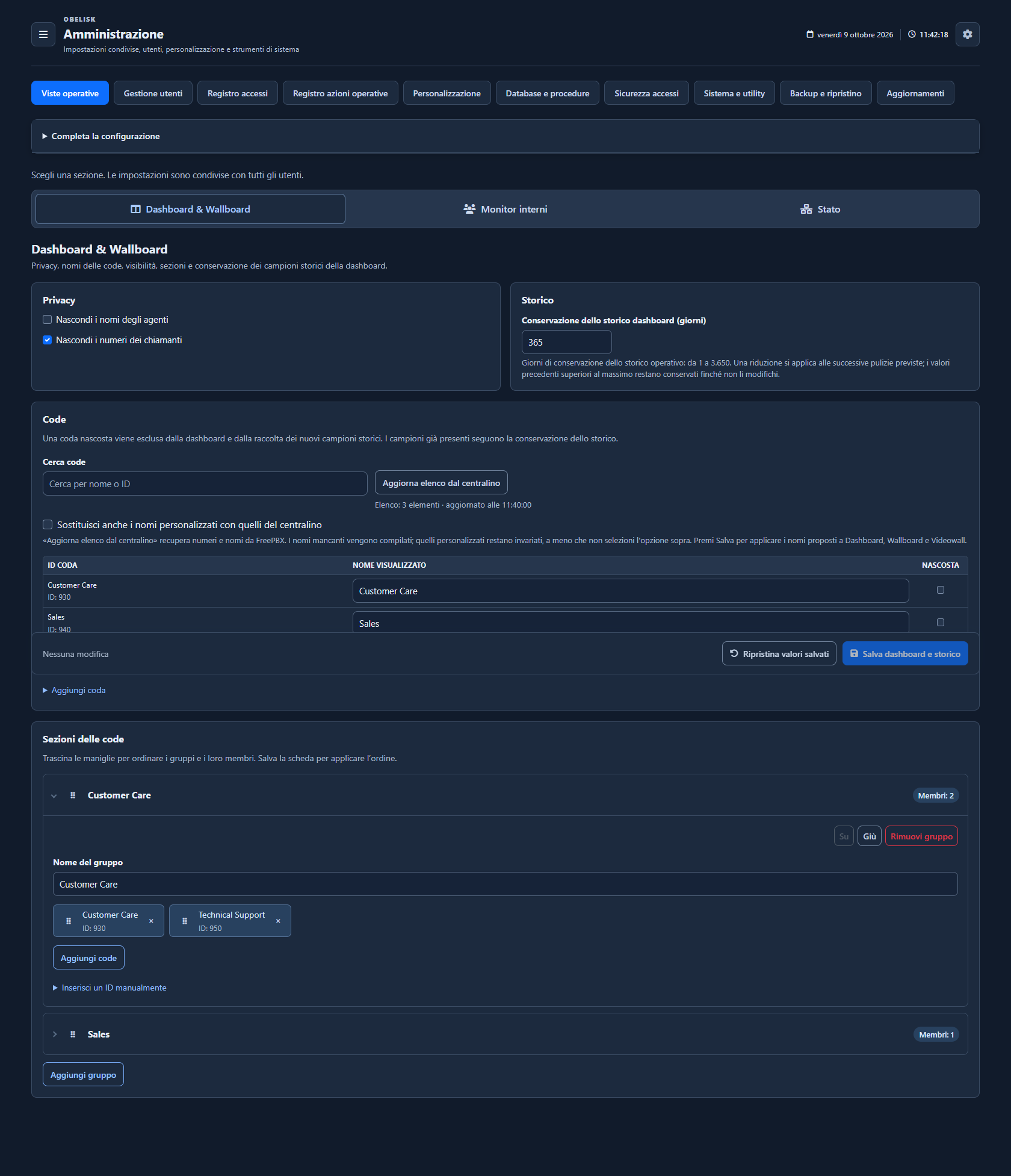 Viste operative — Pagina completa — Tema scuro