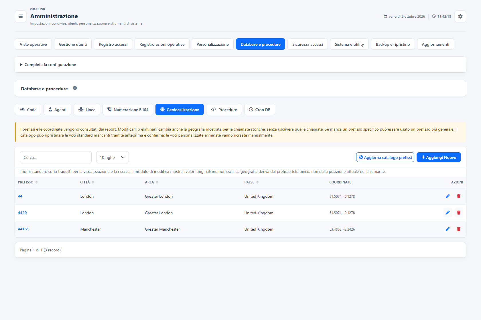 Database e cataloghi — Catalogo geografico — Tema chiaro