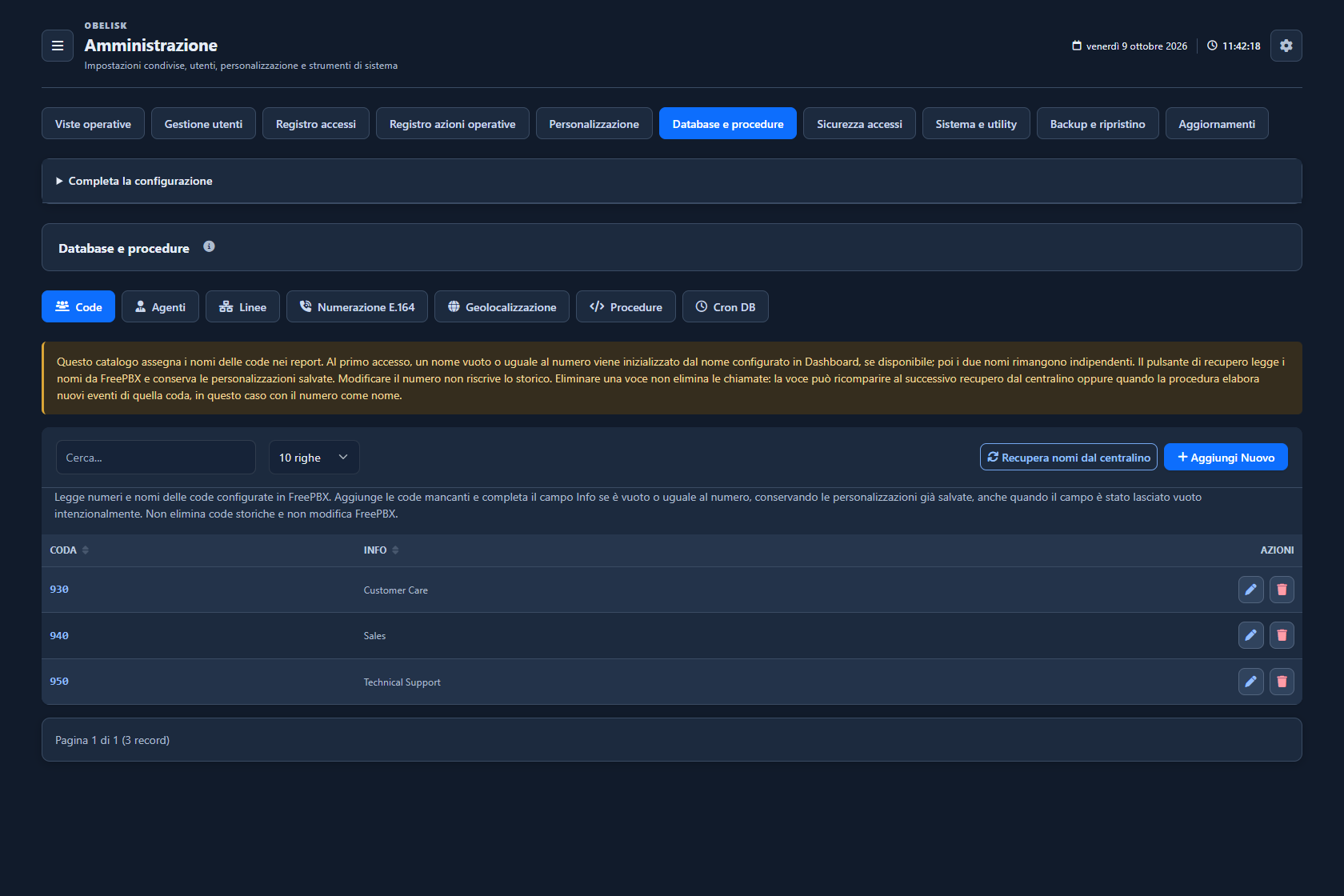 Database e cataloghi — Code — Tema scuro