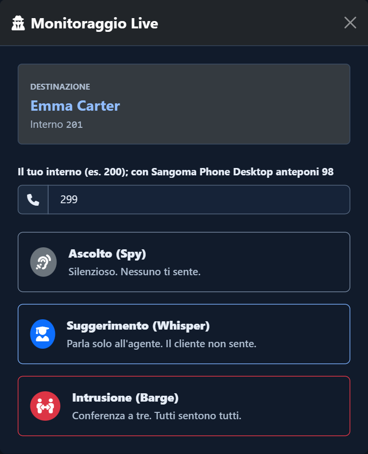 Supervisione in tempo reale — Pagina completa — Tema scuro