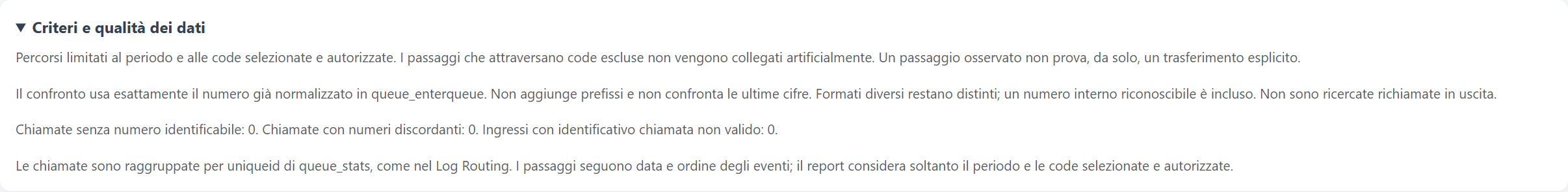Contatti e percorsi — Comprendi ambito e qualità dei dati