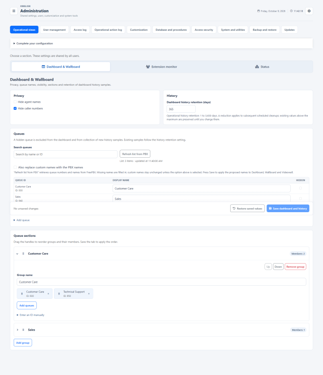 Operational views — Complete page — Light theme