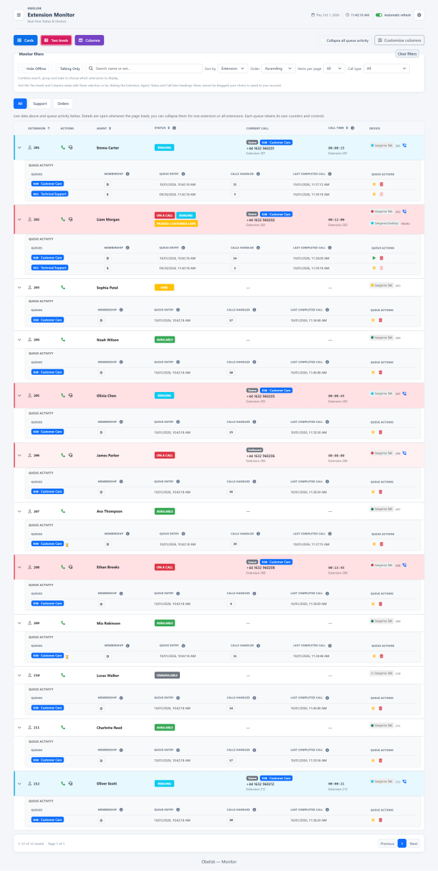 Extension monitor — Two levels — Light theme