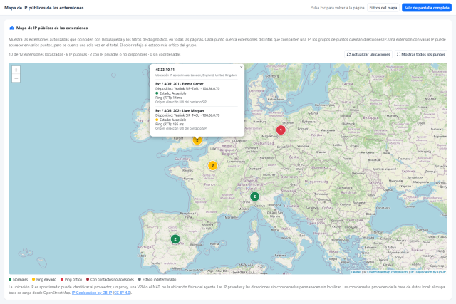 Mapa de extensiones — Mapa IP a pantalla completa — Tema claro