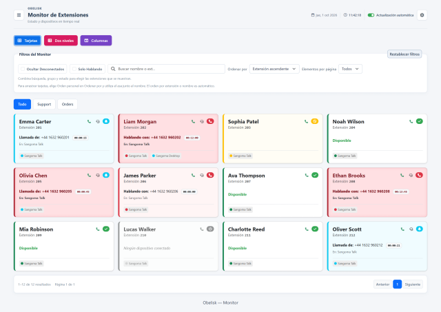 Monitor de extensiones — Tarjetas — Tema claro